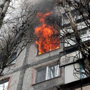 Пожар в 9-этажке. Жертв нет.