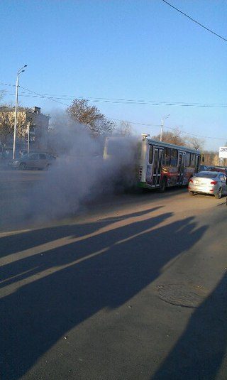 В Новочеркасске задымился автобус