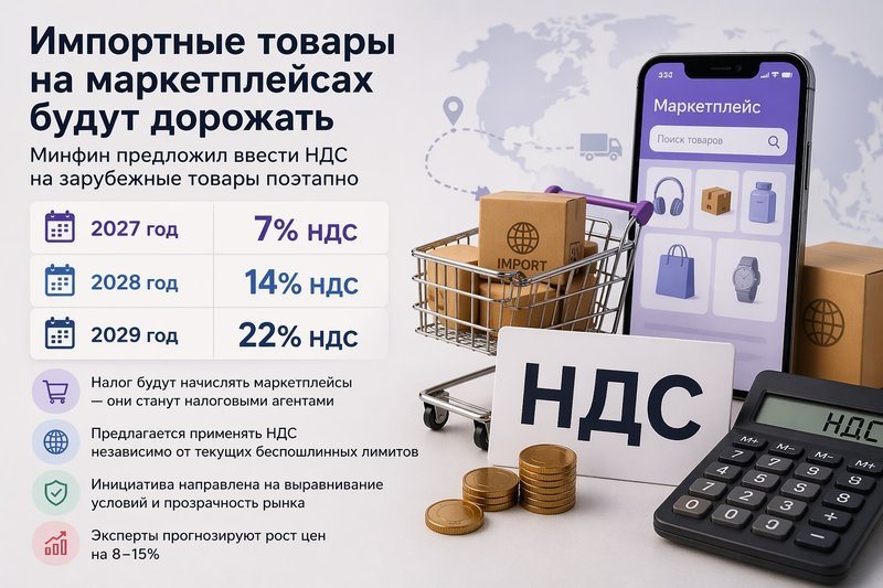 Минфин предложил ввести НДС на зарубежные товары на маркетплейсах