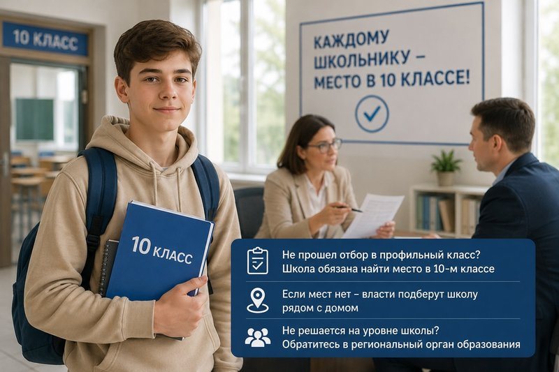 Минпросвещения: ученику нельзя отказать в 10 классе из-за неудачного отбора в профильный