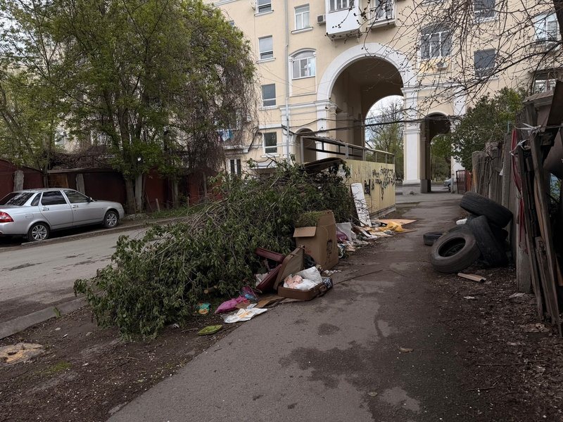 На улице Троицкой жители обращают внимание на горы мусора у контейнерных площадок
