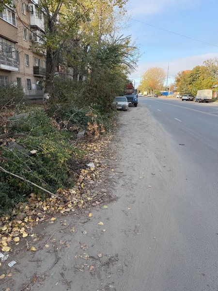На улице Будённовской обочины заросли кустарником и покрылись грязью
