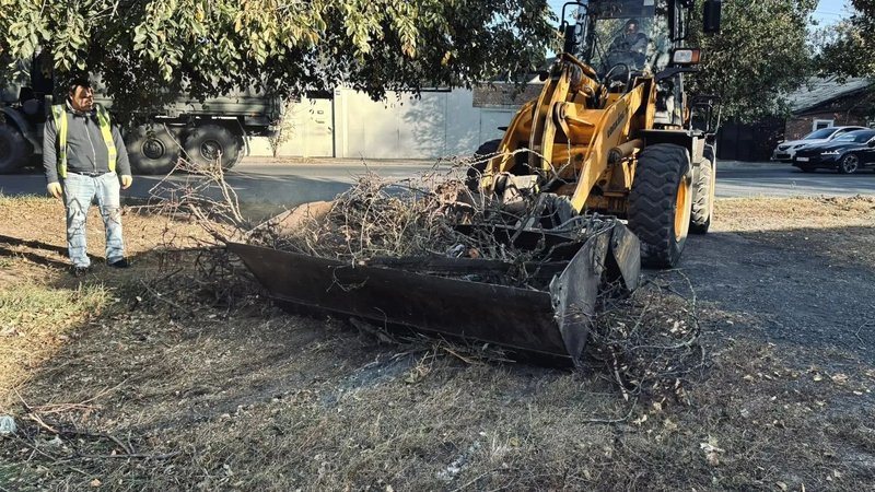 В Новочеркасске продолжается уборка веток, оставшихся после июльского урагана