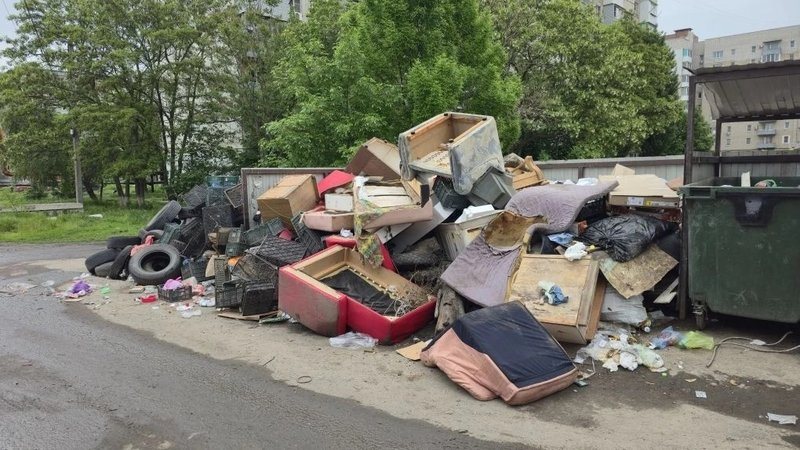 На улице Визирова, 13 обнаружили стихийную свалку, информацию передали в инспекцию