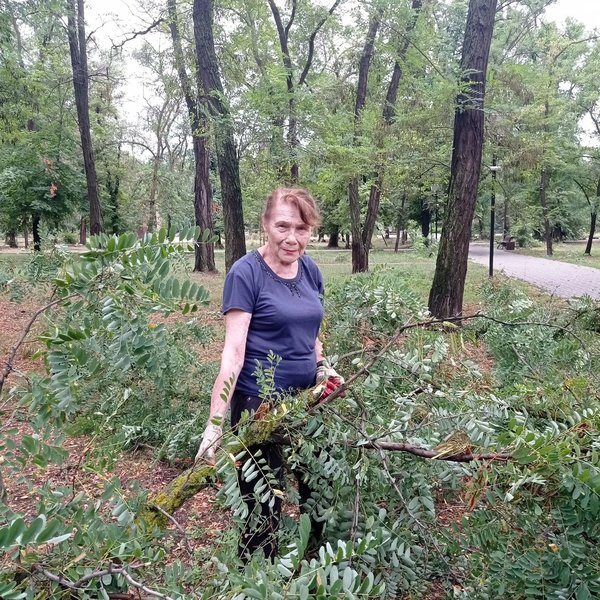Новочеркасцы убирают Парк Электровозостроителей после ливня и ветра