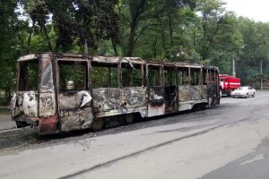 В Новочеркасске сгорел очередной трамвай